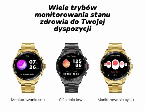 Smartwatch Męski GRAVITY GT16-1 Gold / Złota Bransoleta