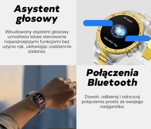 Smartwatch Męski GRAVITY GT16-1 Gold / Złota Bransoleta