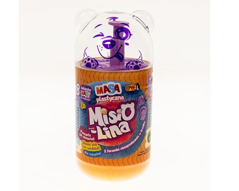 Misiolina - 2-pack masy plastycznej (2x50g) + 2 foremki - pomarańczowy+żółty