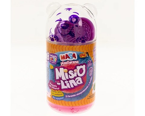 Misiolina - 2-pack masy plastycznej (2x50g) + 2 foremki - różowy+fioletowy