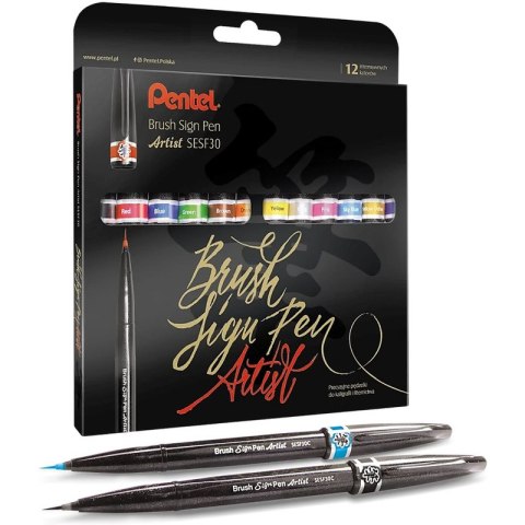 Pisaki pędzelkowe Pentel Brush Sign Pen Artist SES