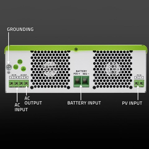 Qoltec Hybrydowy inwerter solarny Off-Grid 1500W | 100A | 12V | MPPT | Sinus | Opcja Wi-Fi | Power Factor 1.0
