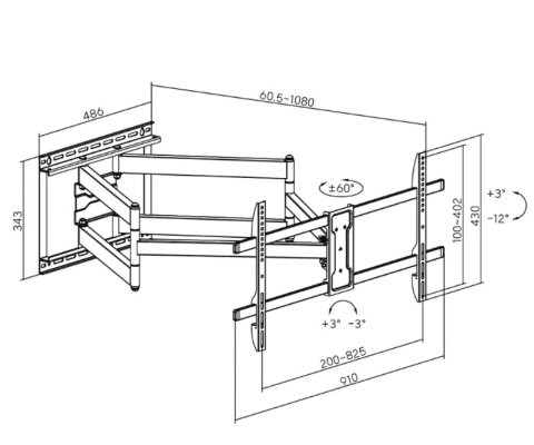 UCHWYT DO TELEWIZORA LUB MONITORA BRATECK-LPA84-486XL BRATECK