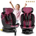 Fotelik samochodowy Nukido Prestige Line czarno-różowy 0-36 kg ISOFIX