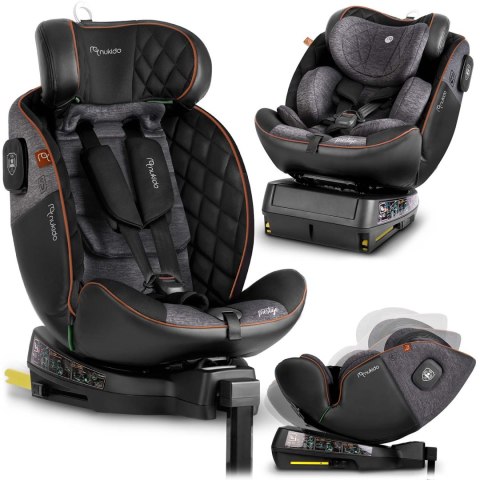 Fotelik samochodowy Nukido Prestige Line czarno-szary 0-36 kg ISOFIX