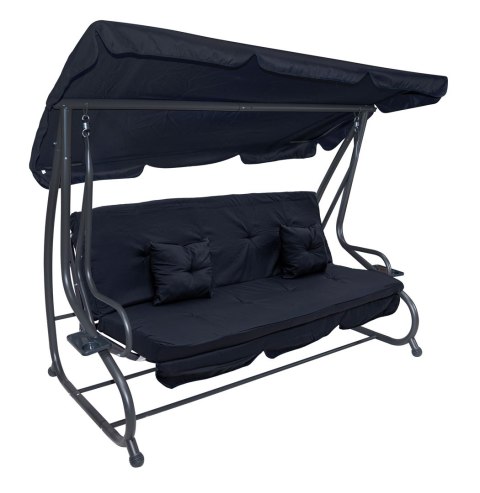 Huśtawka Ogrodowa Siedzisko Textylina 2x1 Granatowa