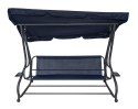 Huśtawka Ogrodowa Siedzisko Textylina 2x1 Wzór Liście Granatowa