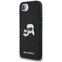 Karl Lagerfeld Fixed Glitter Karl & Choupette Heads Metal Pin - Etui do iPhone 16e (czarny)