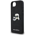 Karl Lagerfeld Fixed Glitter Karl & Choupette Heads Metal Pin - Etui do iPhone 16e (czarny)