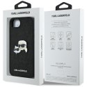 Karl Lagerfeld Fixed Glitter Karl & Choupette Heads Metal Pin - Etui do iPhone 16e (czarny)