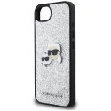 Karl Lagerfeld Fixed Glitter Karl & Choupette Heads Metal Pin - Etui do iPhone 16e (srebrny)