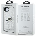 Karl Lagerfeld Fixed Glitter Karl & Choupette Heads Metal Pin - Etui do iPhone 16e (srebrny)