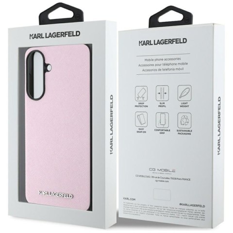 Karl Lagerfeld Saffiano Metal Logo - Etui do Samsung Galaxy A56 5G (różowy)