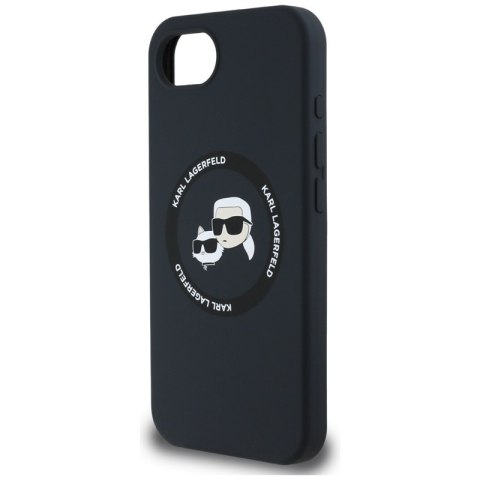 Karl Lagerfeld Silicone Karl & Choupette Heads MagSafe - Etui do iPhone 16e (czarny)