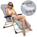 Leżak ogrodowy składany z poduszką Sofotel ChillWell jasno szary