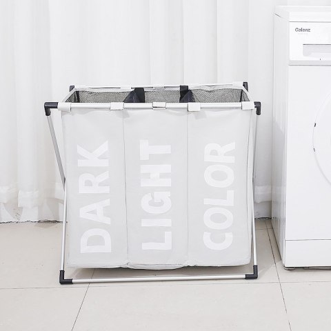 Potrójny kosz na bieliznę / bieliznę - biały