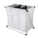 Potrójny kosz na bieliznę / bieliznę - biały