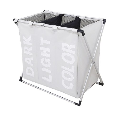 Potrójny kosz na bieliznę / bieliznę - biały