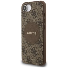 Guess 4G Circle Classic Logo MagSafe - Etui do iPhone 16e (brązowy)