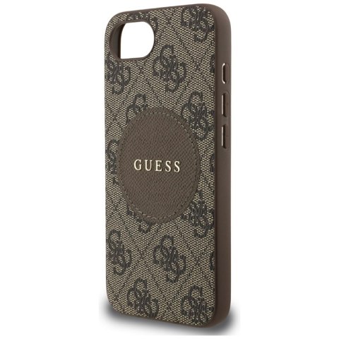 Guess 4G Circle Classic Logo MagSafe - Etui do iPhone 16e (brązowy)