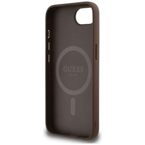 Guess 4G Circle Classic Logo MagSafe - Etui do iPhone 16e (brązowy)