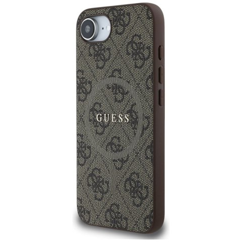 Guess 4G Ring Classic Logo MagSafe - Etui do iPhone 16e (brązowy)