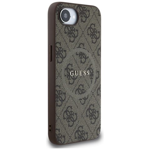 Guess 4G Ring Classic Logo MagSafe - Etui do iPhone 16e (brązowy)