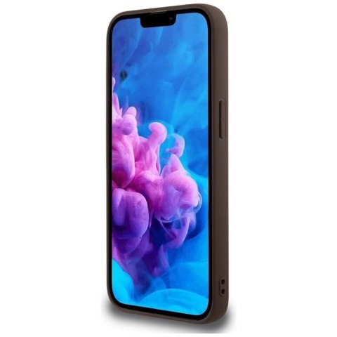 Guess 4G Ring Triangle Logo MagSafe - Etui do iPhone 16e (brązowy)