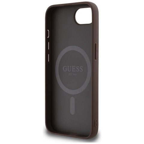 Guess 4G Ring Triangle Logo MagSafe - Etui do iPhone 16e (brązowy)