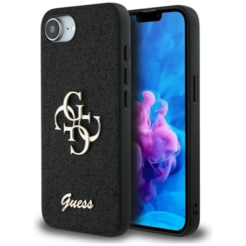 Guess Fixed Glitter Big 4G - Etui do iPhone 16e (czarny)