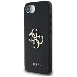 Guess Grained Big 4G Logo Small Classic Logo - Etui do iPhone 16e (czarny)