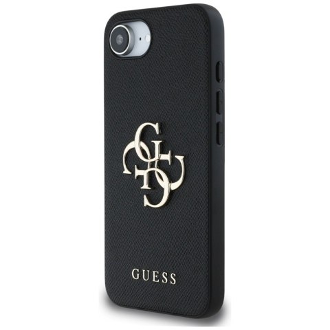 Guess Grained Big 4G Logo Small Classic Logo - Etui do iPhone 16e (czarny)