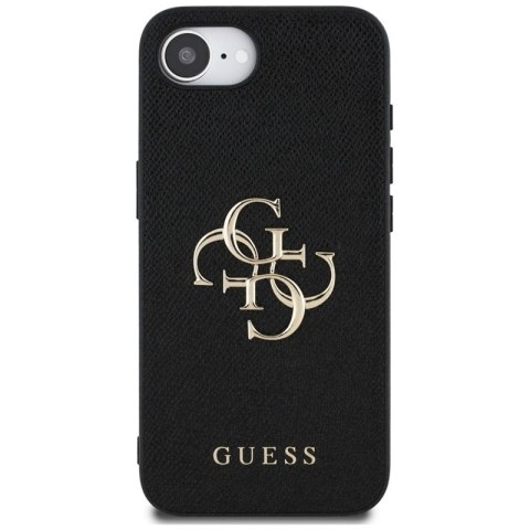 Guess Grained Big 4G Logo Small Classic Logo - Etui do iPhone 16e (czarny)