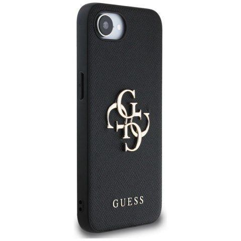 Guess Grained Big 4G Logo Small Classic Logo - Etui do iPhone 16e (czarny)