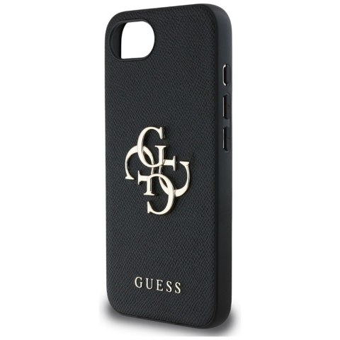 Guess Grained Big 4G Logo Small Classic Logo - Etui do iPhone 16e (czarny)