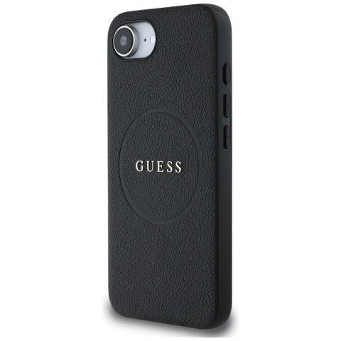 Guess Grained Ring MagSafe - Etui do iPhone 16e (czarny)