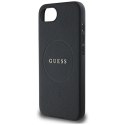 Guess Grained Ring MagSafe - Etui do iPhone 16e (czarny)