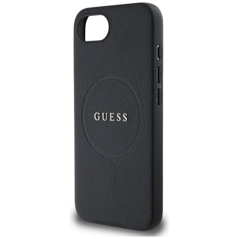 Guess Grained Ring MagSafe - Etui do iPhone 16e (czarny)