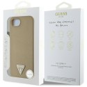 Guess Grained Triangle MagSafe - Etui do iPhone 16e (brązowy)