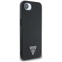Guess Grained Triangle MagSafe - Etui do iPhone 16e (czarny)
