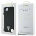 Guess Grained Triangle MagSafe - Etui do iPhone 16e (czarny)