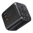 Ładowarka sieciowa podróżna Choetech PD5008, 3xUSB-A, 2xUSB-C, GaN, 35W, US/EU/UK/AU (czarna)