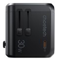 Ładowarka sieciowa podróżna Choetech PD5008, 3xUSB-A, 2xUSB-C, GaN, 35W, US/EU/UK/AU (czarna)