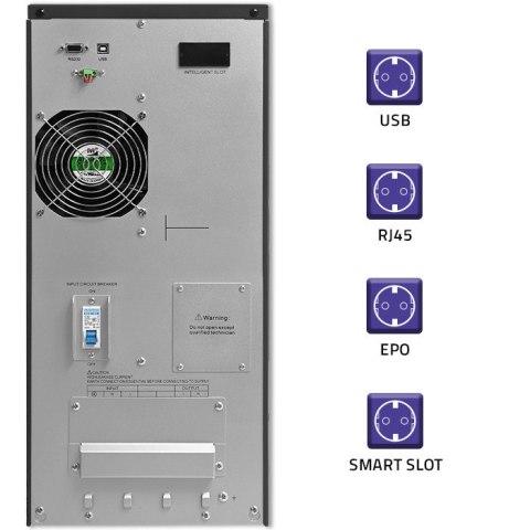 Qoltec Zasilacz awaryjny UPS On-line | Pure Sine Wave | 6kVA | 4.8kW | LCD | USB