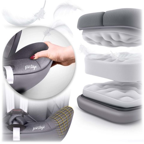 Fotelik samochodowy Nukido Prestige Line szary 0-36 kg ISOFIX