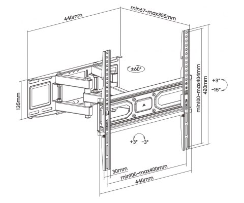 UCHWYT DO TELEWIZORA LUB MONITORA AR-89 ART