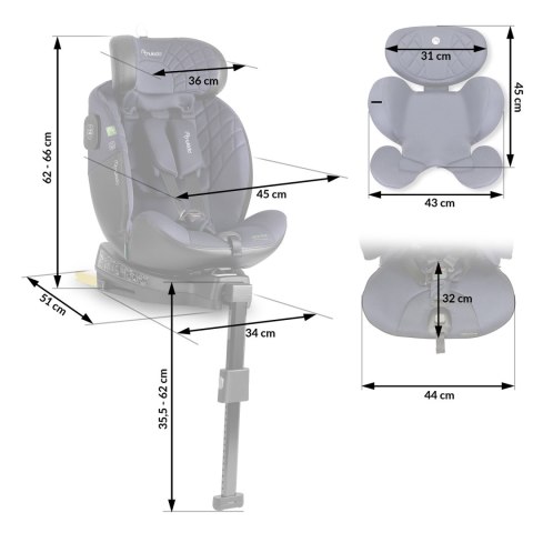Fotelik samochodowy Nukido Aero Line czarno-granatowy 0-36 kg ISOFIX