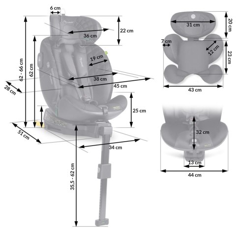 Fotelik samochodowy Nukido Aero Line czarny 0-36 kg ISOFIX