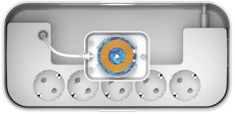 LISTWA ANTYPRZEPIĘCIOWA Z ZABEZPIECZENIEM Energizer 5x SCHUKO 2x USB-A 1x USB-C 2500W 10A KABEL 2M