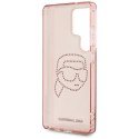 Karl Lagerfeld Rhinestones Karl Head Logo - Etui Samsung Galaxy S25 Ultra (różowy)